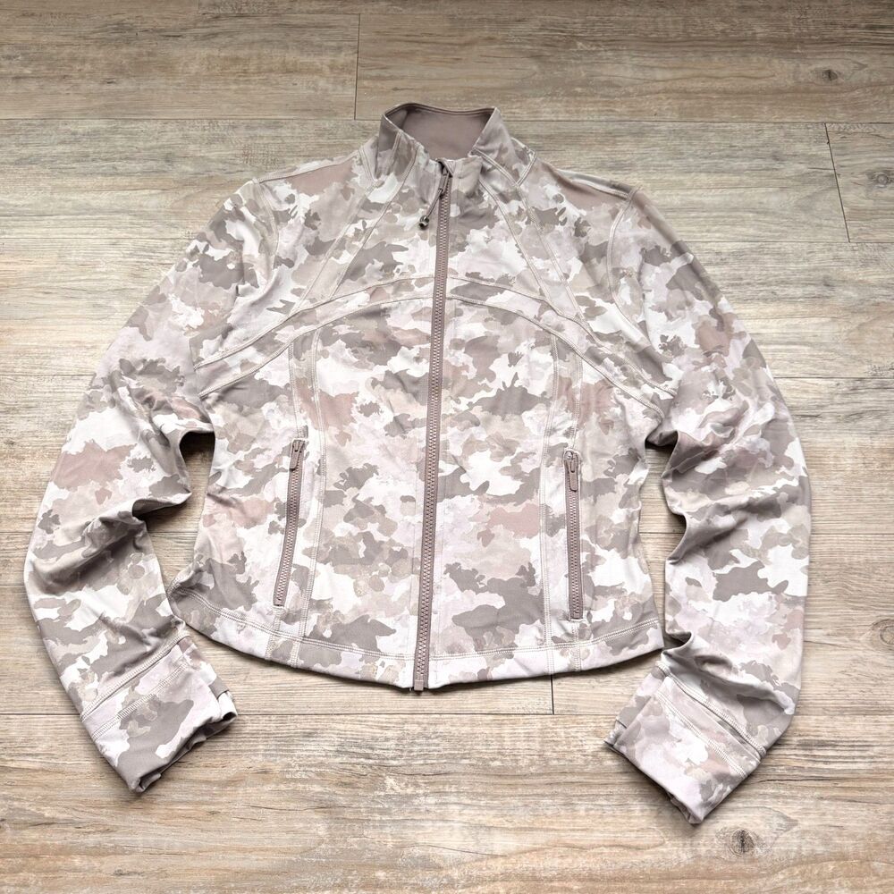Lululemon Define Cropped Jacket Nulu Thawed Camo Warm Ash Grey Multi Size 12